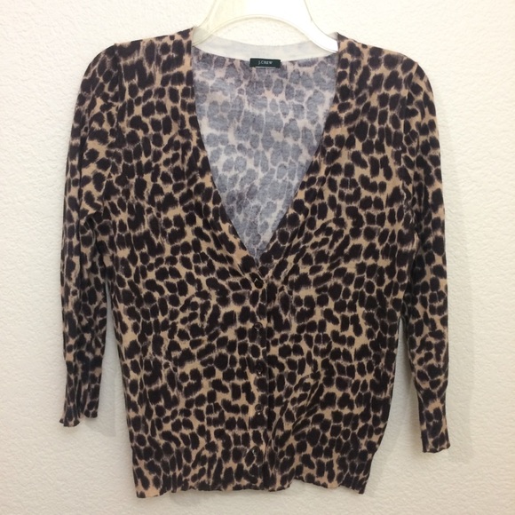 J. Crew Sweaters - J. Crew Animal Print Cardigan Lightweight
